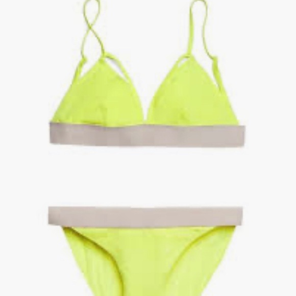 Neon yellow banded bikini - Picture 2 of 7